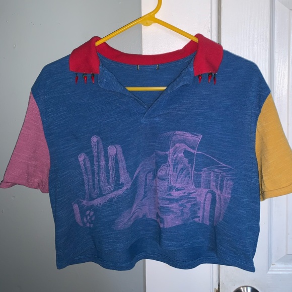 One of a Kind Color Block Crop Top - Picture 1 of 3